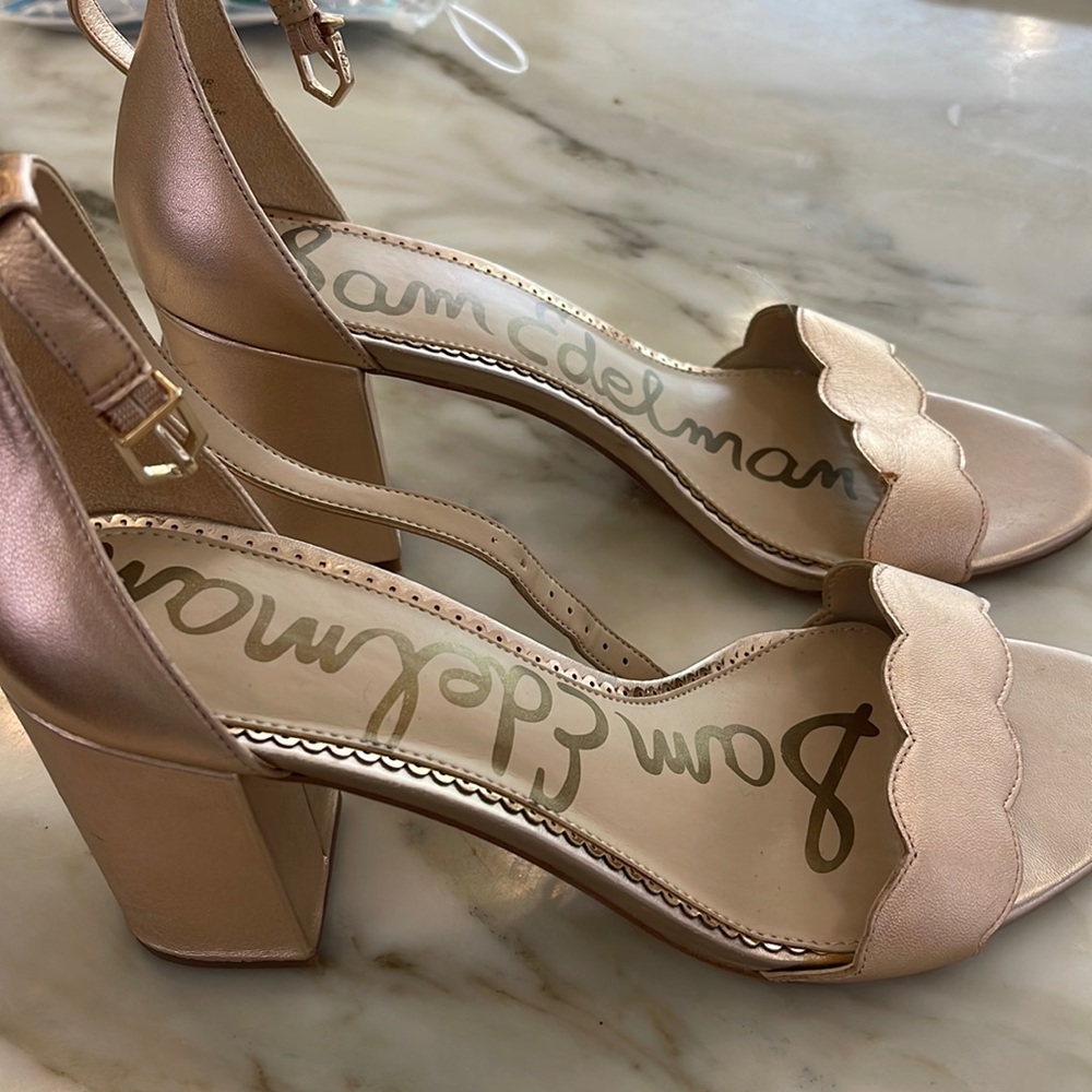 rose gold summer shoes sam edelman size 10 worn one time if that
